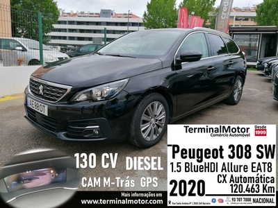 Peugeot 308 SW 1.5 BlueHDi Allure EAT8 com 120 463 km por 19 950 € Terminal Motor | Setúbal