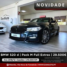 BMW Serie-5 520 d Pack M Auto com 215 000 km por 29 500 € DanAuto | Braga